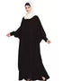 Trendy Front open and cuff with self button butterfly Kaftan In The Shade of  Black